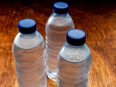 Cold water bottles Stock Photos