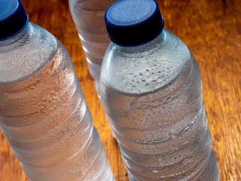 Cold water bottles Stock Photos