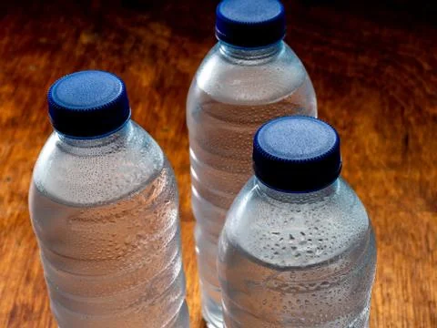 Cold water bottles Stock Photos