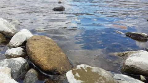 Cold water flowing over rocks Stock-Footage 264604647