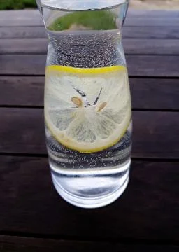 Cold water with lemon Stock Photos