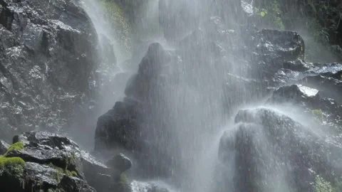 Cold waterfall on big rocks Stock Footage 242577166