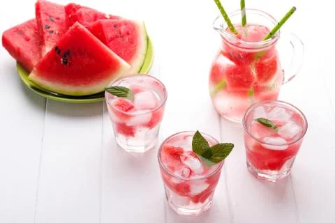 Cold watermelon drink Stock Photos