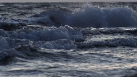 Cold waves on the water surface Stock Footage 154191456