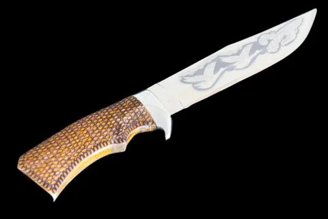 Cold weapon on black background Stock Photos