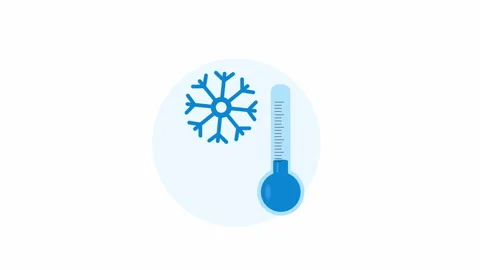 Cold Weather Animation with Snowflake and Thermometer Vidéo 335707870