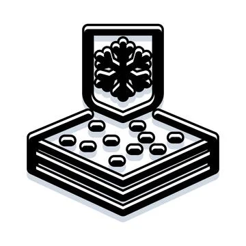 Cold weather protection shield insulating material イラスト素材