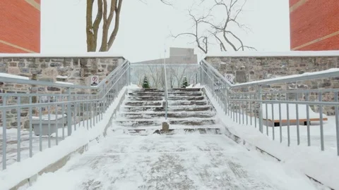 Cold Weather Staircase Scene Stock Footage 323487119