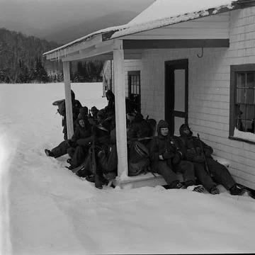 Cold weather testing on Mt. Washington, by all branches of US Armed Forces, test Stock Photos