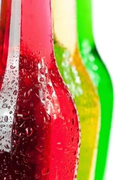 Cold wet bottles Stock Photos