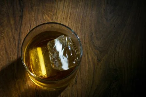 Cold whiskey with ice Stock Photos