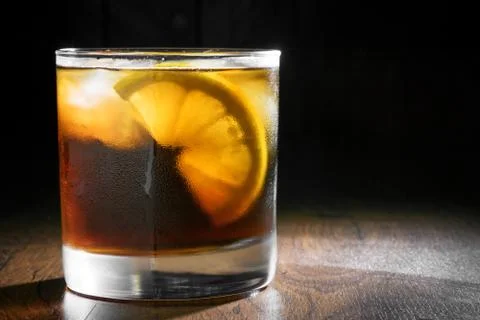 Cold whiskey with ice Stock Photos