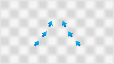 Cold wind blue arrow flowing upwards, alpha channel Video stock 237735437