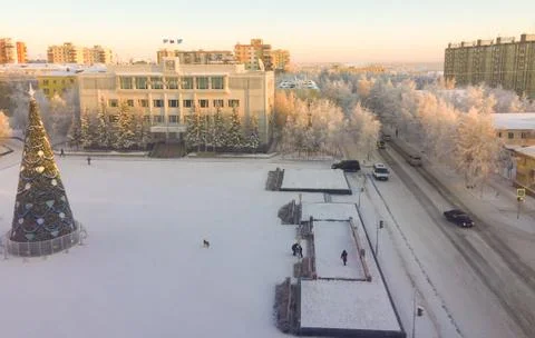 Cold winter -40 degrees Celsius Stock Photos