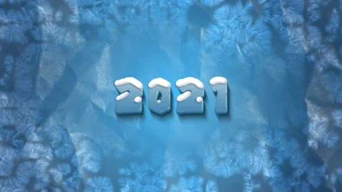 Cold winter cartoon animation of Merry Christmas or Happy New Year 2021 Stock Footage 144549010