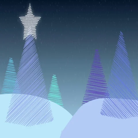 Cold winter christmas snow scape animation background Stock Footage 69420222