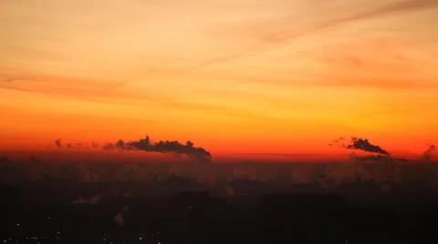 Cold winter dawn at a large city Stock Footage 15741008