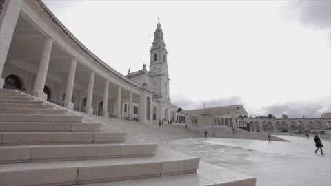 Cold winter day at Fátima Sanctuary Stock Footage 324964870