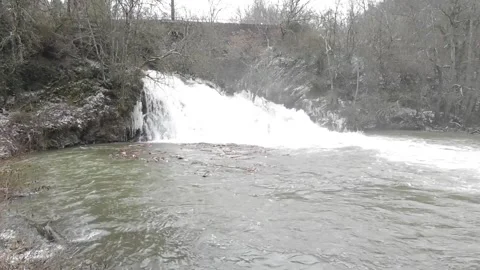 Cold winter flood of Elztalwasserfall 스톡 동영상 284541145