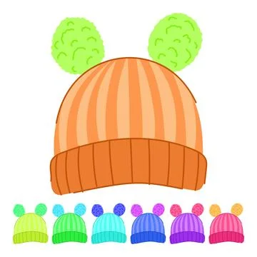 Cold winter hat kid vector cartoon graphic Stock Illustration