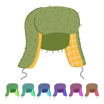 Cold winter hat man vector cartoon graphic Stock Illustration