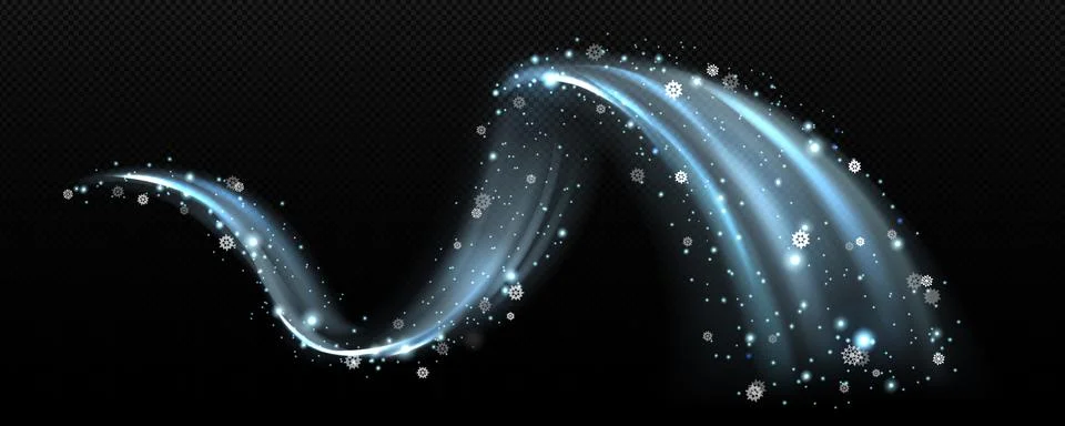 Cold winter light effect curve bright twinkle line イラスト素材