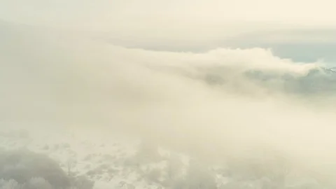 Cold winter morning in mountain forest with snow covered fir trees 4k Vídeo Stock 103548213