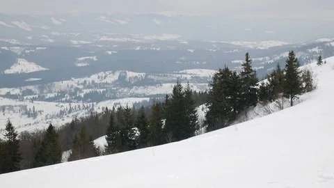 Cold winter in mountains. Stock Footage 72831805