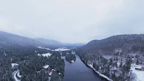 Cold winter river perspective Stock Footage 321101586