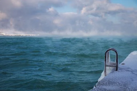 Cold winter sea. Stock Photos