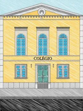 Colégio A naive illustration of a school facade. Copyright: xZoonar.com/ho.. Stock Photos