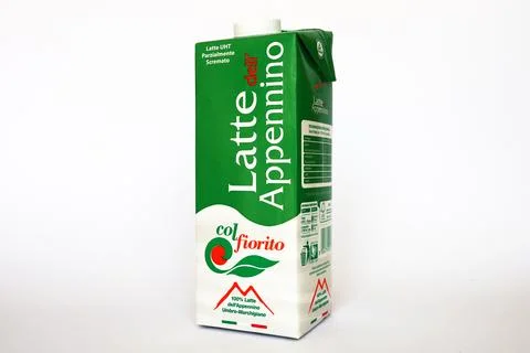 Colfiorito Pasteurized Low Fat Milk from the Umbro-Marche Appennines (Italy) Stock Photos