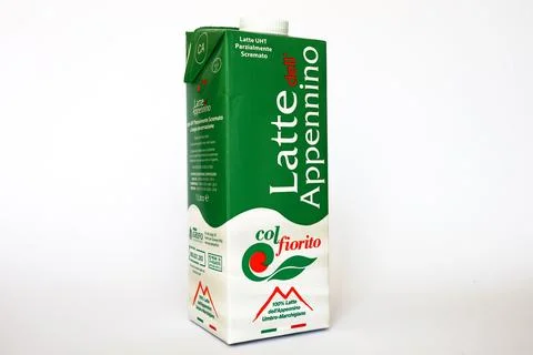 Colfiorito Pasteurized Low Fat Milk from the Umbro-Marche Appennines (Italy) Stock Photos