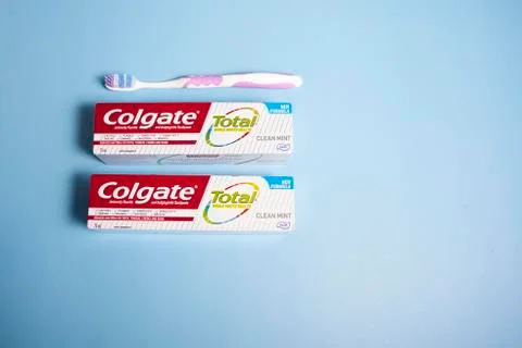 Colgate brand toothpaste Stock Photos