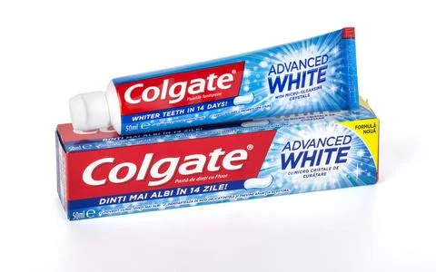 Colgate tooth paste on white Illustrazione stock