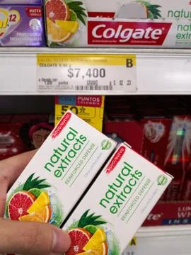 Colgate toothpaste. Specifically composed of natural extracts. Stock Photos