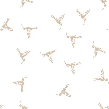 Colibri bird glyph seamless pattern イラスト素材
