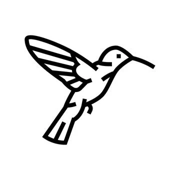 Colibri bird line icon vector illustration Illustrazione stock