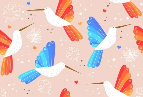 Colibri seamless pattern 스톡 일러스트