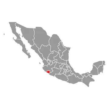 Colima of Mexico map shape, travel web concept icon vector illustration 스톡 일러스트