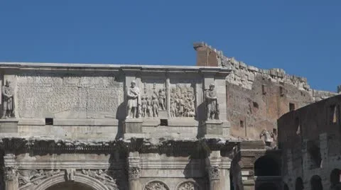 Coliseum and Arch of Constantine Video stock 12359262