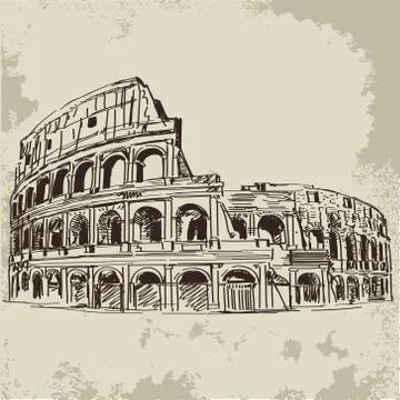 Coliseum hand drawn sketch Stock Illustration