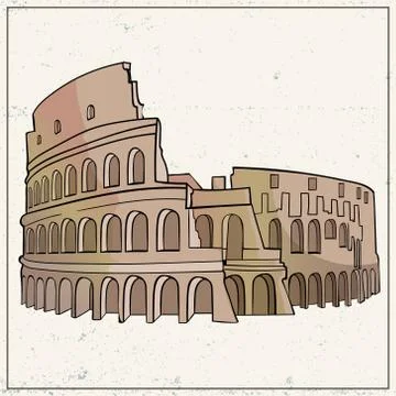 Coliseum hand drawn vector Stock Illustration