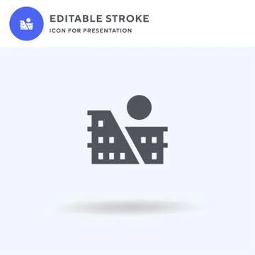 Coliseum icon vector, filled flat sign, solid pictogram isolated on white, logo Stock Illustration