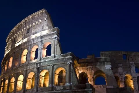 Coliseum at night Stock Photos