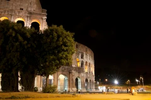 Coliseum at night Stock Photos