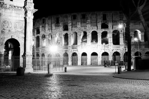 Coliseum at night Stock Photos