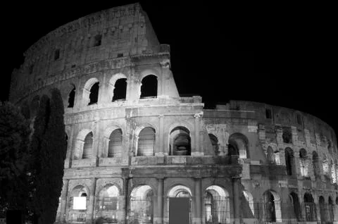 Coliseum at night Stock Photos