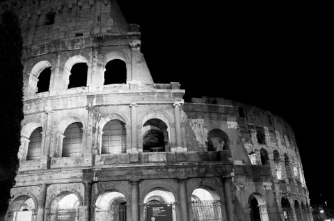 Coliseum at night Stock Photos