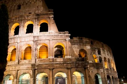 Coliseum at night Stock Photos